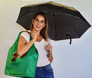 Bolsa de tecido verde nylon chuva