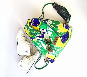 Mochila de tecido estampa Brasil