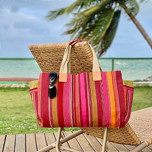 Bolsa de listras lona relax