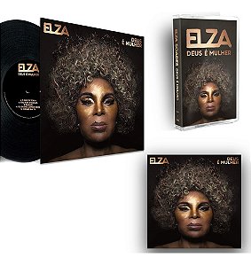 Kit Deus É Mulher Elza Soares -lp Vinil + Cd + Fita K7