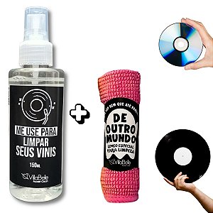 Spray Limpa Discos Vinil Cds Dvds + Lenço Especial Limpeza