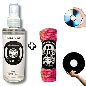 Spray Limpa Discos Vinil Cds Dvds + Lenço Especial Limpeza
