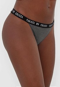 Calcinha Colcci Underwear Fio Dental Lettering Preta - Compre Agora