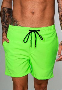 Short Red Feather Swim Verde Neon Masculino