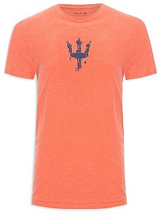 Camiseta Osklen Slim Rough Tridente Masculina Laranja