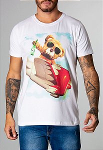 Camiseta Red Feather Teddy Flying Masculina Branca