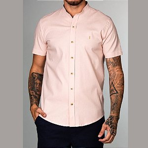 Camisa Red Feather Gola Padre MC Linho Nude