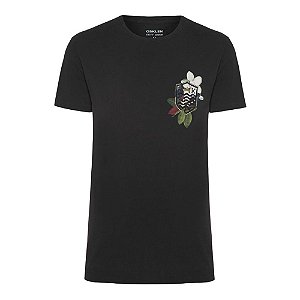 Camiseta Osklen Soft Used Flower Brasão Color Masculina Pret