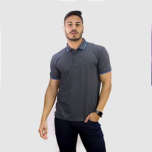 Camisa Polo Ellus E Asa Frisos Melange Friso Masculino