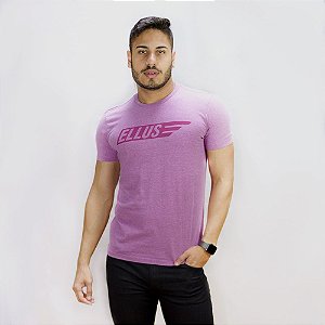 Camiseta Ellus Melange Maxi Italic Classic Masculino Rosa