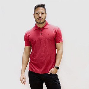 Polo Ellus Mescla Piquet Classic Masculina Vermelha