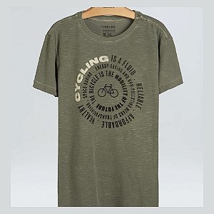 Camiseta Osklen Rough Cycling Is a Fluid Masculina Verde