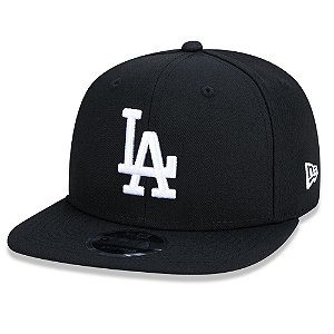 Bone New Era 950 Fifty Los Angeles Preto Branco Aba Reta