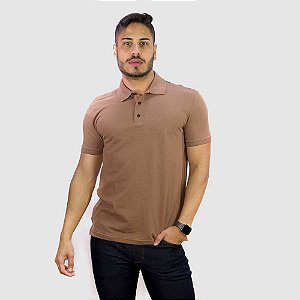Polo Ellus Piquet Classic Masculina Marrom