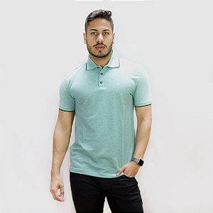 Polo Ellus Piquet Melange Easa Frisos Masculina Verde
