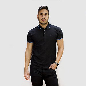 Polo Ellus Easa Frisos Masculina Preto