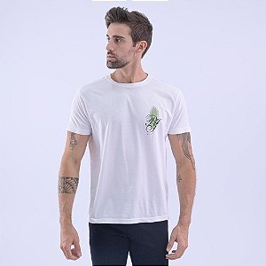 Camiseta Osklen Stone Folha Masculina Branca