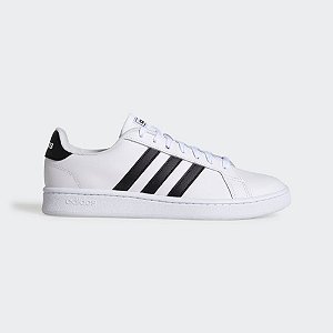 Tênis Adidas Grand Court Masculino Branco Listras EW0556