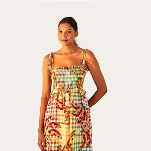 Vestido Farm Curto Banana Vichy