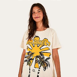 T-shirt Farm Média Sol Amarelo