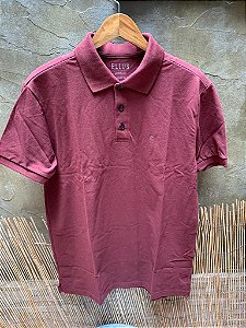 Polo Ellus Mescla Piquet Classic Masculina Bordô