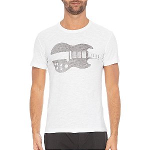 Camiseta Osklen Rough Guitar Ponte Masculina Branca