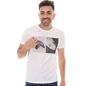 Camiseta Osklen Slim Rough Prancha Masculina Branca