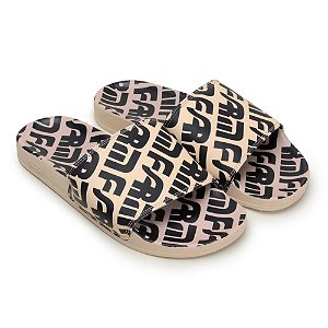 Slide Farm Logomania Preto Feminino