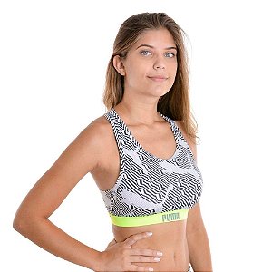 Top Biquíni Puma Nadador Estampado Bojo Removível
