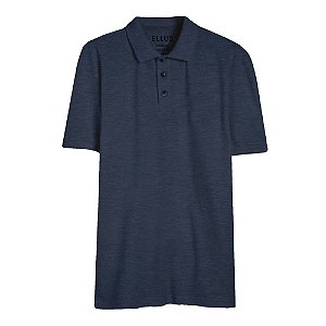 Polo Ellus Mescla Piquet Classic Masculina Azul