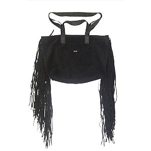 Bolsa Colcci Couro Camurça Franjas Feminina