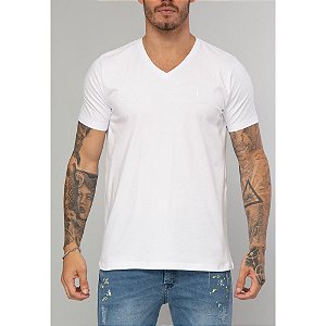Camiseta Red Feather Básica Gola V Branca