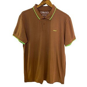 Polo Colcci Slim Marrom Rough Masculina