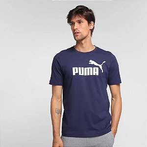 Camiseta Puma Ess Logo Peacoat Masculina