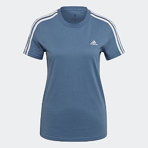 Camiseta Adidas Justa 3 Listras Loungewear Essentials