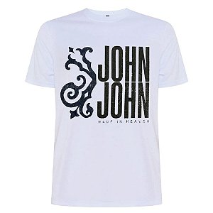Camiseta John John Half Logo Masculina Branca