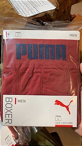 Cueca Boxer Puma Elastano Bordô e Preta