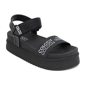 Sandália Bella Colcci Flatform Feminina Preto Logo