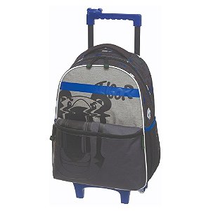 Mala com carrinho Tigor T Tigre Melt Cinza Menino