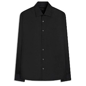 Camisa Ellus Tricoline Slim Italian Masculina Preta