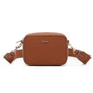 Bolsa Colcci Câmera Bag Jacquard Feminina Caramelo