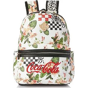 Mochila Coca Cola Patchwork Branca