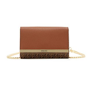 Bolsa Colcci Crossbody Jacquard Caramelo