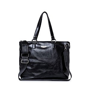 Bolsa Ellus Tote Bag Soft Techno Leather Feminina Preta