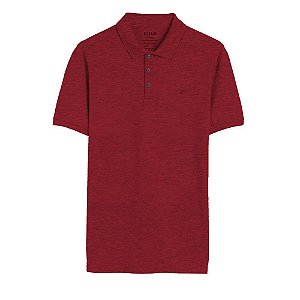 Polo Ellus Piquet Melange Easa Classic Masculina Vermelha