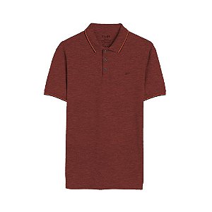 Polo Ellus Piquet Melange Easa Frisos Masculina Vermelha