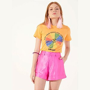 Camiseta Colcci Rainbow Eye Laranja Etela