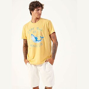 Camiseta Colcci Shark Side Masculina Amarelo Gisbert