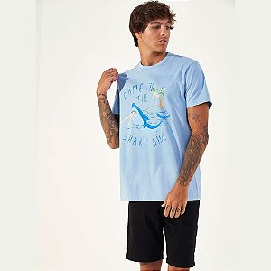 Camiseta Colcci Shark Side Masculina Azul Etereo