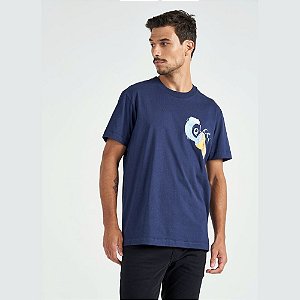 Camiseta Colcci Manga Curta Waves Masculina Azul Darkness